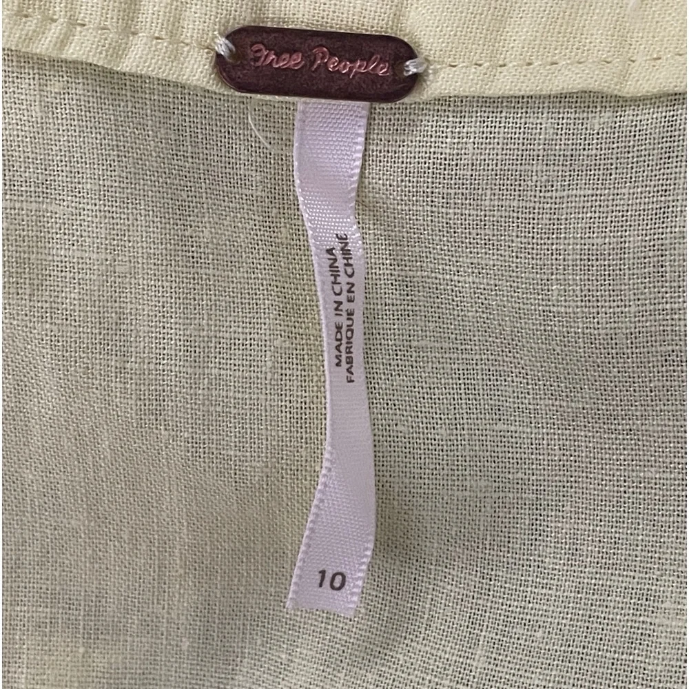 Free People  NWT   Linen Blend Yellow Wrap Skirt  10